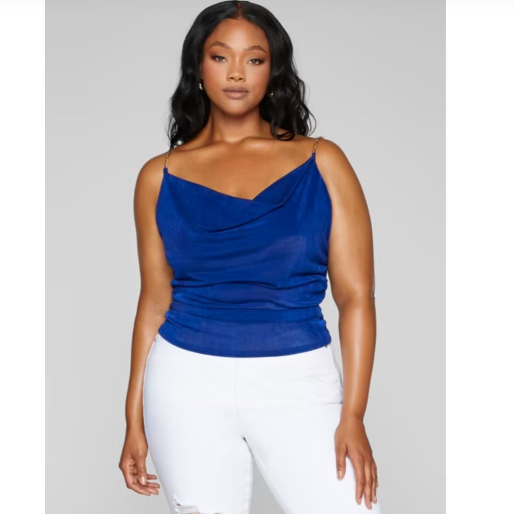 The "Graciela" Cowl Neck Tank Top, NWT, Size 0X (plus size O/reg. size 12/14)